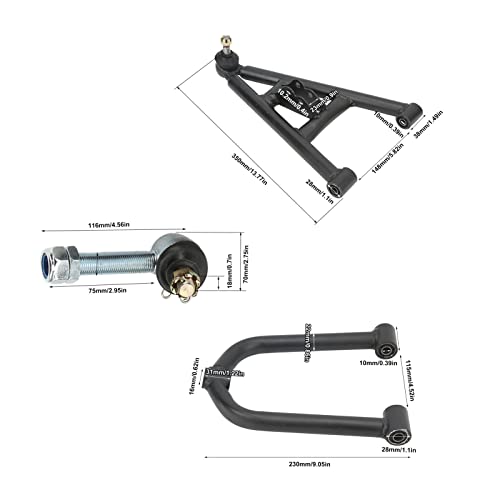 Acouto Front Suspension Shock Swing Arm Kit for GY6 110cc 150cc 200cc ATV 4 Wheels Quad Bike Go Kart 350mm/13.77in Steel Alloy Front Suspension Swing Arm Assembly Accessories Replacement