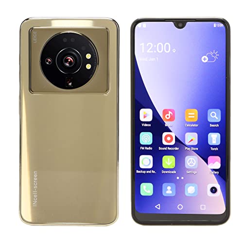 Zopsc M12 Ultra Unlocked Cellphone for Android 12 6.3in Smartphone with WiFi 4GB 64GB MT6889 Octa Core 7000mAh 1960 1080 800W 1600W 100 240V Gold(US)