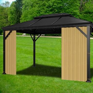 SunCula 10' x 10' Gazebo Universal Replacement Privacy Curtains - Canopy Side Wall Privacy Panel with Zipper, 1 Panel Sidewall ONLY (Khaki)