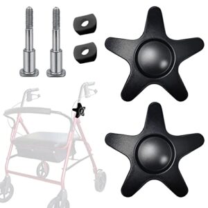 pacify 2 pack replacement adjustment star knobs for rollator walker guardian walker m6 t bolt with washers platform attachment for walker