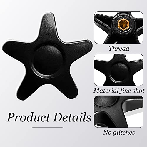 Pacify 2 Pack Replacement Adjustment Star Knobs for Rollator Walker Guardian Walker M6 T Bolt with Washers Platform Attachment for Walker