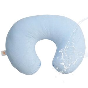 lat waterproof nursing pillow and positioner, breastfeeding pillow for mom,newborn infant soft cotton feeding cushion for boys and girls(blue)