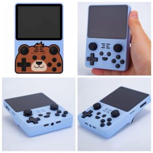 Powkiddy RGB20S Handheld Retro Game Console with Built-in Games (64G 15000 Games Blue)