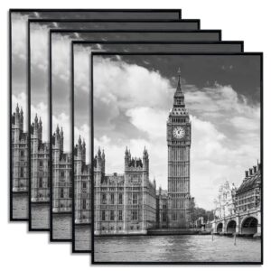 gomaize front loading black picture frame 8x10 set of 5 wall and table mounting