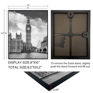 GOmaize Front Loading Black Picture Frame 8x10 Set of 5 Wall and Table Mounting