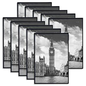 gomaize front loading black picture frame 4x6 set of 10 wall and table mounting