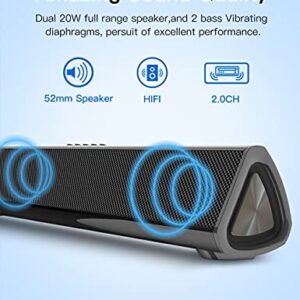 BS.Neytuel Soundbar for TV with Bluetooth Speakers for TV Home Theater Audio Surround Sound System Small Sound Bar with Subwoofer for TV PC Projectors Tablets,Remote Control