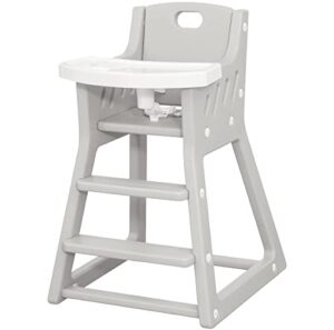 baby highchair,children's dining chair, safe and solid shape structure design, with telescopic gear adjustable feeding tray, can be directly washed (grey)