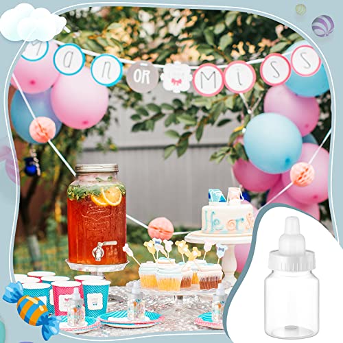 36 Pcs 3.5 Inch Baby Bottle Shower Favor Mini Plastic Candy Bottle Clear Plastic Baby Bottles for Baby Shower Mini Baby Bottle Feeding Bottle Candy Box for Baby Shower Favor Gift Decor (White)