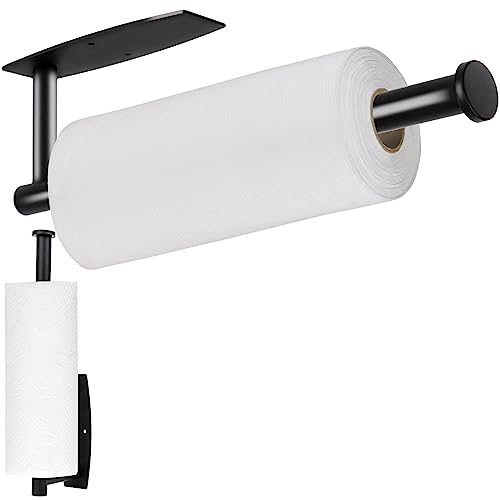 2023 Paper Towel Holders Wall Mount Under Cabinet 13.2In Self Adhesive Drilling Paper Towel Rolls SUS304 Vertically Horizontally for Kitchen Bathroom Door Rustproof Rack