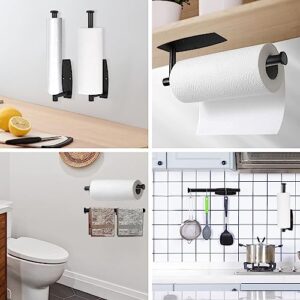 2023 Paper Towel Holders Wall Mount Under Cabinet 13.2In Self Adhesive Drilling Paper Towel Rolls SUS304 Vertically Horizontally for Kitchen Bathroom Door Rustproof Rack