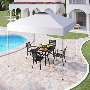 PHI VILLA Pop-up Canopy 10x10 Patio Tent Instant Gazebo Canopy with Wheeled Bag, Portable Lightweight Folding w/Adjustable Height,White