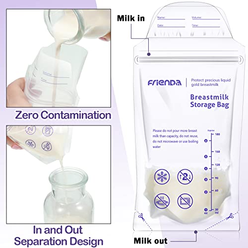 500 Count Breast Milk Storage Bags Bulk 6 Oz No Leak Milk Storing Bags Zipper Seal Breastmilk Freezer Bags Disposable Breastmilk Container for Breastfeeding Refrigeration Freezing Storage Essentials