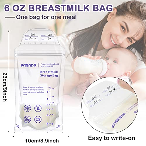 500 Count Breast Milk Storage Bags Bulk 6 Oz No Leak Milk Storing Bags Zipper Seal Breastmilk Freezer Bags Disposable Breastmilk Container for Breastfeeding Refrigeration Freezing Storage Essentials