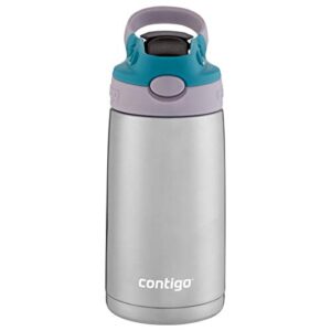 Contigo Kids Stainless Steel Water Bottle with Redesigned AUTOSPOUT Straw, 13 oz, Eggplant & Punch & Kids Stainless Steel Water Bottle with Redesigned AUTOSPOUT Straw, 13 oz, Taro & Juniper