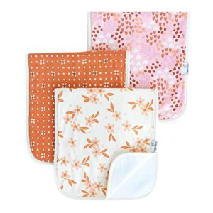 baby burp cloth large 21''x10'' size premium absorbent triple layer 3-pack gift set"rue" by copper pearl