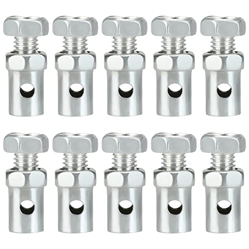 YOXUFA 1/8" Universal Throttle Brake Cable End Stop Lock Clamps for Go Kart Bicycle Motorcycle Scooter Motorized Bike lawn mower 10 Pack Silver Parts