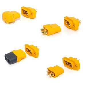 MOOKEENONE 5X Plastic+Metal XT60E1-M Mountable XT60 Male Plug for RC Drone FPV Racing Fixed Boat