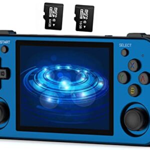 ANBERNIC RG353M Handheld Game Console , Aluminum Alloy CNC Process Dual OS Android 11 + Linux System Support 5G WiFi 4.2 Bluetooth Built-in 64G SD Card 4452 Games (Deep Blue)