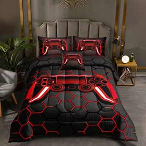 rowadalo 6 pieces gaming bedding set for boys gamer comforter set full size,game controller comforter for boys kids adult 3d gamepad microfiber bedding 5 pieces bed in a bag sets-h50023,full