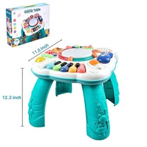 Dahuniu Baby Toys 6 to 12 Months, Activity Table for 1 2 3 Years Old (Size: 11.8 x 11.8 x 12.2 inches)