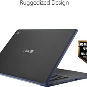 Newest ASUS 14" Rugged & Spill Resistant Chromebook, Education Edition, Military-STD Durability, Intel N3350, 4G RAM, 64G Space(32G eMMC+32G Card), WiFi, Bluetooth, Webcam, DarkBlue, Chrome OS, JVQ MP