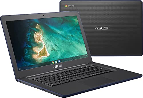 Newest ASUS 14" Rugged & Spill Resistant Chromebook, Education Edition, Military-STD Durability, Intel N3350, 4G RAM, 64G Space(32G eMMC+32G Card), WiFi, Bluetooth, Webcam, DarkBlue, Chrome OS, JVQ MP