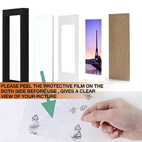 RUN HELIX A3 Frame 2 Pack Solid Wood Picture Frame, Display Pictures A4 with Mat or 11.7x16.5 Inch Without Mat, with High Definition Plexiglass, Horizontal and Vertical Formats for Wall