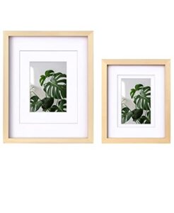 egofine 11x14 & 8x10 picture frames natural wood frames with plexiglass, display pictures for tabletop and wall mounting