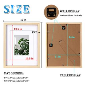 Egofine 11x14 & 8x10 Picture Frames Natural Wood Frames with Plexiglass, Display Pictures for Tabletop and Wall Mounting