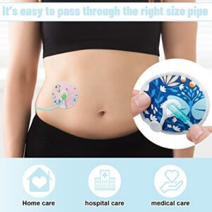 32 Pieces G Tube Pads Holder Cotton Pads for Feeding Support Abdominal G Tube Button Covers Reusable Feeding Tube Supplies Soft G Tube Covers for Breastfeeding Nursing Care, 4 Designs (Butterfly)