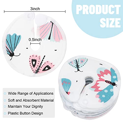 32 Pieces G Tube Pads Holder Cotton Pads for Feeding Support Abdominal G Tube Button Covers Reusable Feeding Tube Supplies Soft G Tube Covers for Breastfeeding Nursing Care, 4 Designs (Butterfly)