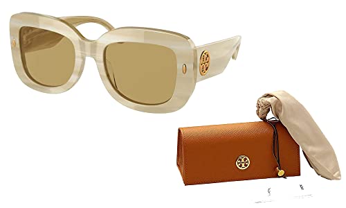 Tory Borch TY7170U 189073 51MM Ivory Horn/Solid Brown Square Sunglasses for Women + BUNDLE With Designer iWear Eyewear Kit