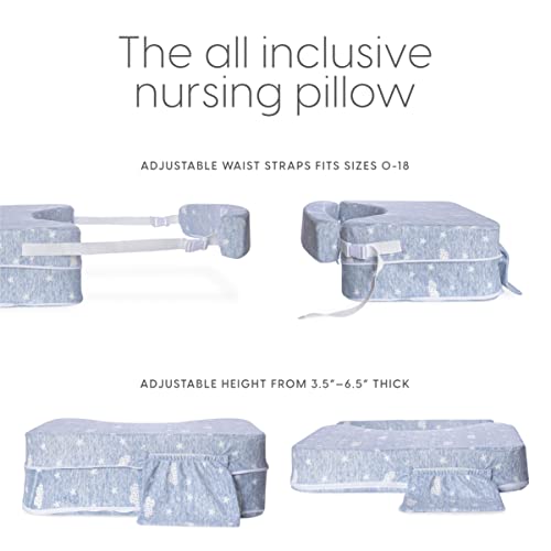 Milliard Premium Nursing Pillow for Breastfeeding, Memory Foam and Machine Washable with Unique Height Adjustable Feature for Best Comfort