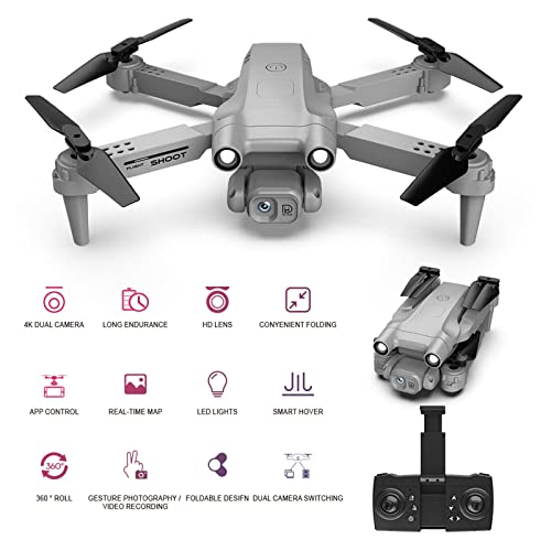 Usbinx Life Drone with Dual 4K HD FPV Camera, F195 Pro Aerial Photography with WiFi FPV, One Key Return, Gesture Control, Optical Localization, Smart Obstacle Avoidance, Best