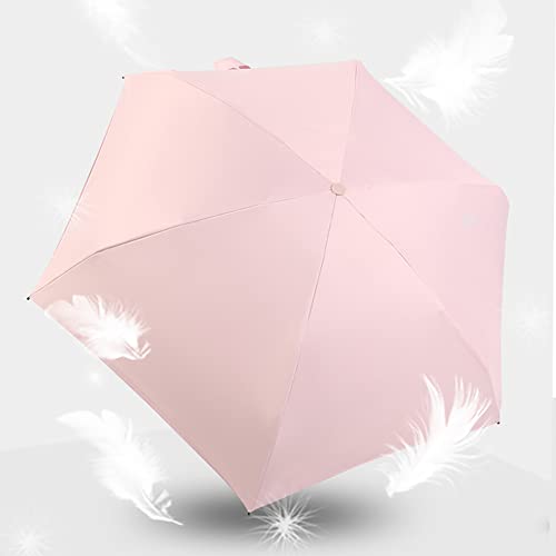 Mini Windproof Folding Travel Umbrella with 8 Bones, Sun & Rain Umbrellas, Portable Lightweight Parasol Outdoor Umbrellas, Compact Small Pocket Umbrella for Women Men, White