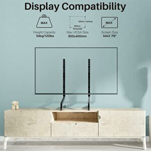 EZISE Universal TV Stand for Most 32 to 75 inch LCD Flat Screen TVs, Style 4 Easy Install Tabletop TV Stands Base fits VESA up to 800 by 400mm, Include Hardware Screws fit All Brand TVs