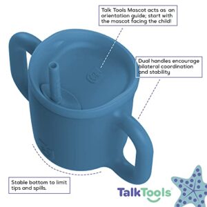 TalkTools ITSY Silicone Training Cup – Mini Straw Cup for Baby - Anti Leak, Spill Proof and BPA Free Cup with Straw Insertion for Kids (Ocean)