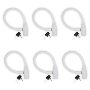 urban august original fridge lock: multi - functional cable keyed lock, for french-door refrigerators and cabinets (small white, 6 pack keyed alike)