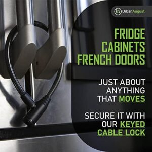 Urban August Original Fridge Lock: Multi - Functional Cable Keyed Lock, for French-Door Refrigerators and Cabinets (Small White, 6 Pack Keyed Alike)