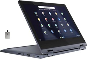 2022 lenovo flex 3 touchscreen chromebook, 2-in-1 11.6" hd for business and student laptop, mt8183 cpu, 4gb lpddr3, 64gb emmc, webcam, blue, chrome os (renewed)