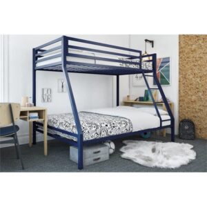 DHP Mainstays Premium Twin Over Full Metal Bunk Bed in Blue