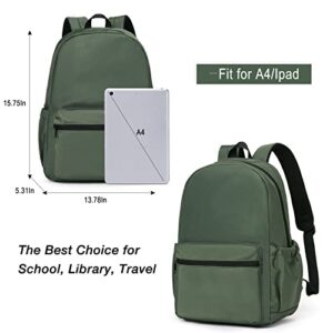 CLUCI Backpack for School Classical Bookbag College High School Bags for Boys&Girls Sports Green Backpack Kids Lightweight Casual Daypack Waterproof Travel Rucksack