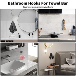 Chihod 8-Pieces Bathroom Hardware Set, 14/24 Towel Bar for Bathroom, Towel Ring Wall Mounted, Matte Black Toilet Paper Holder, Robe Towel Hooks Steel, Hand Towel Holder, Bathroom Accessories Set