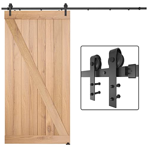 Dondelight Barn Door Hardware Kit 8FT, Sliding Door Track Hardware Set for Interior & Exterior Doors