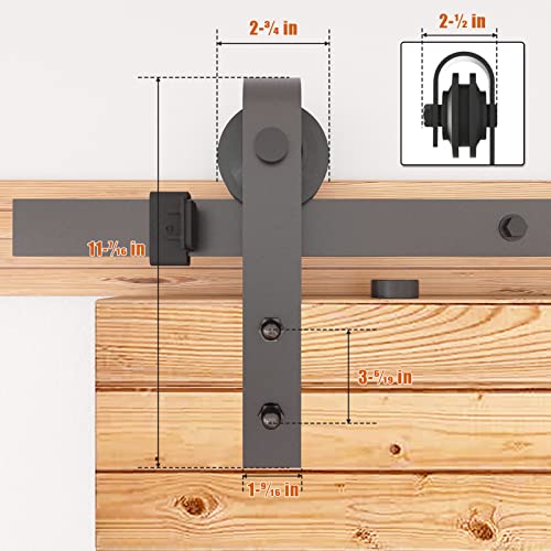 Dondelight Barn Door Hardware Kit 8FT, Sliding Door Track Hardware Set for Interior & Exterior Doors