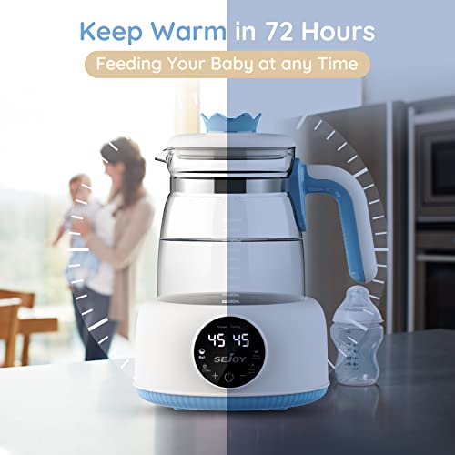 Sejoy Baby Formula Kettle Warm Water Dispenser for Making Formula Bottle Within 20s, Traditional Baby Bottle Warmer Replacement, Accurate Temperature Control, Boil-Dry Protection, 72h Keep Warm, 1.2L