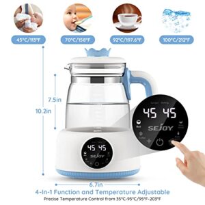 Sejoy Baby Formula Kettle Warm Water Dispenser for Making Formula Bottle Within 20s, Traditional Baby Bottle Warmer Replacement, Accurate Temperature Control, Boil-Dry Protection, 72h Keep Warm, 1.2L