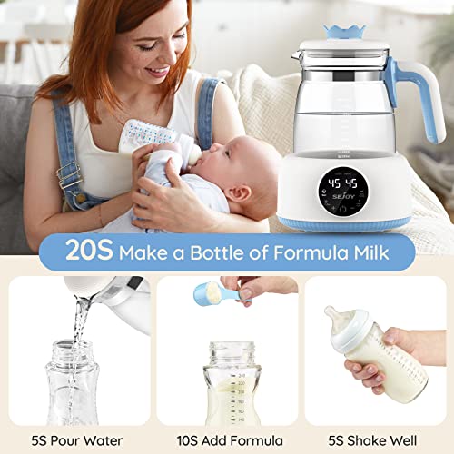 Sejoy Baby Formula Kettle Warm Water Dispenser for Making Formula Bottle Within 20s, Traditional Baby Bottle Warmer Replacement, Accurate Temperature Control, Boil-Dry Protection, 72h Keep Warm, 1.2L