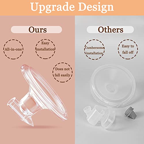 Wearable Milk Collection Cup, Hands Free Milk Collector Cup Compatible with Most Electric Breast Pump, Zomee/Spectra/Medela Breast Pump Collection Parts, Accessories Replacement (24mm 2Pcs)